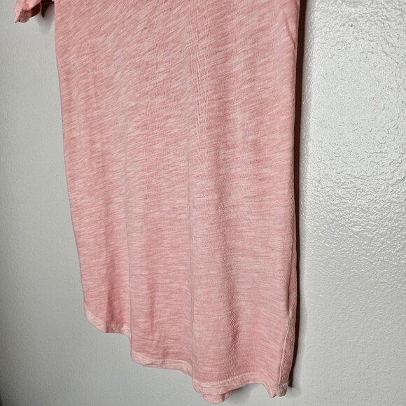 Peruvian connection  XS Peach Orange Space Dye Short Sleeve V Neck TShirt Cotton - Picture 3 of 6